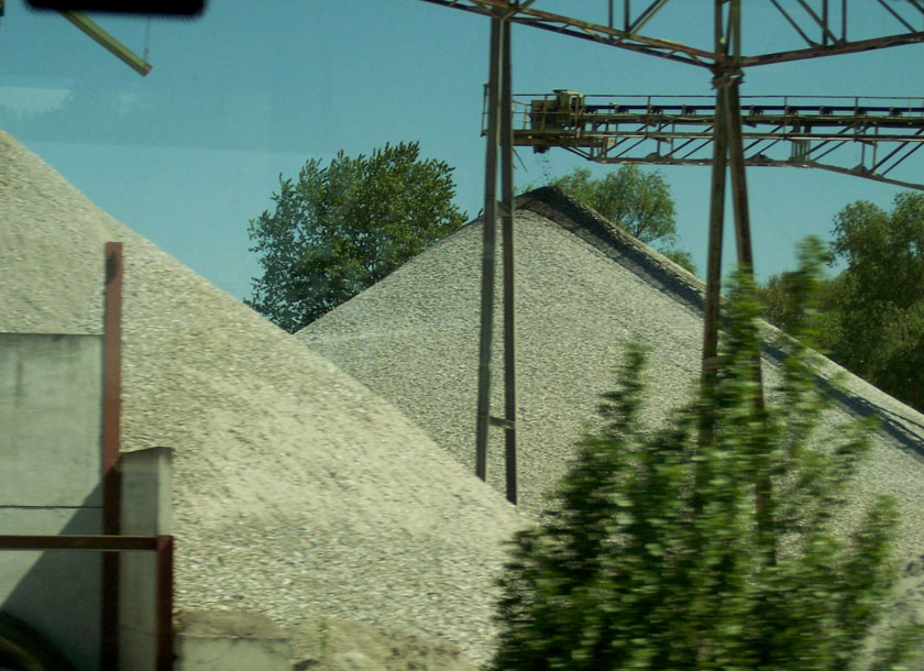 gravel plant shot from the train